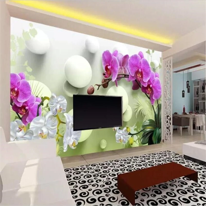 Индивидуальные 3D-обои, Декор для дома, гостиная, спальня, HD Phalaenopsis 3D Фреска ТВ фон, Настенная фотография