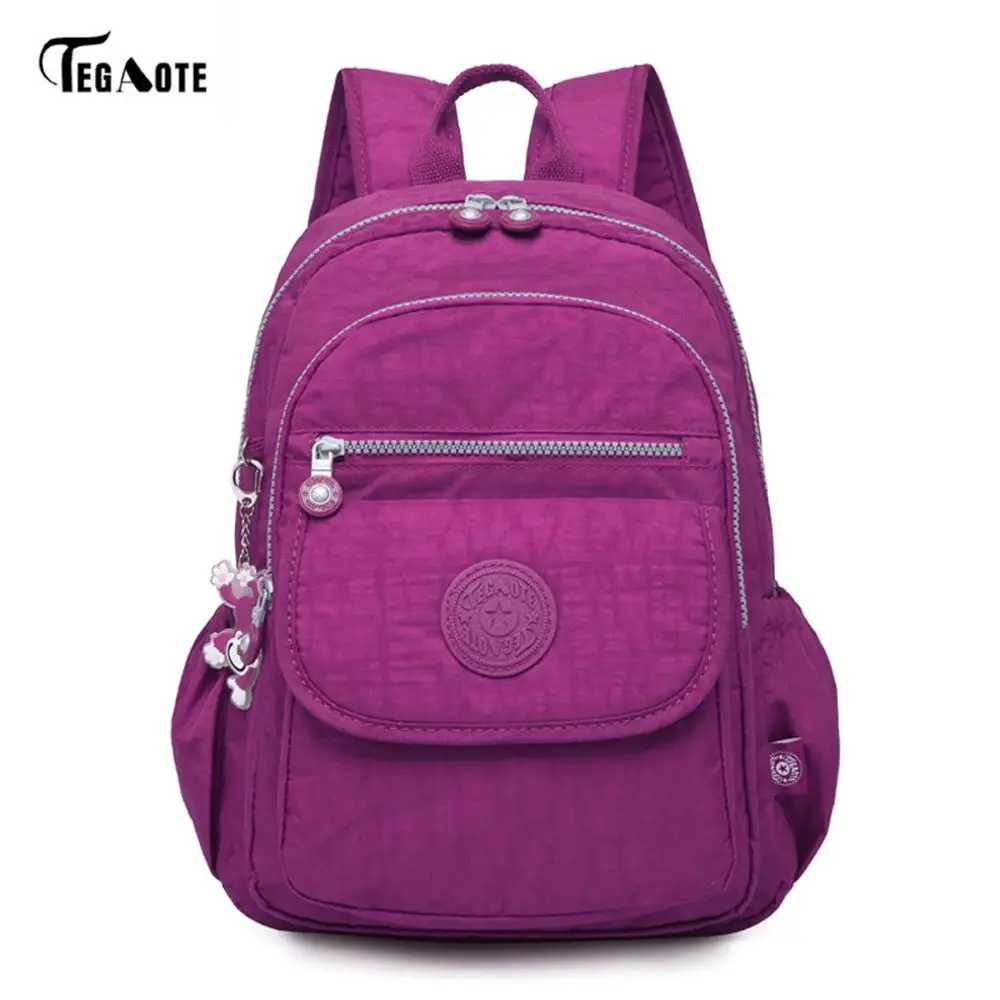 Purple red TEGAOTE ноутбук школьные рюкзаки для девочек-подростков Mochila женские рюкзаки противоугонные водонепроницаемые сумки для мужчин и женщин - Цвет: Purple red