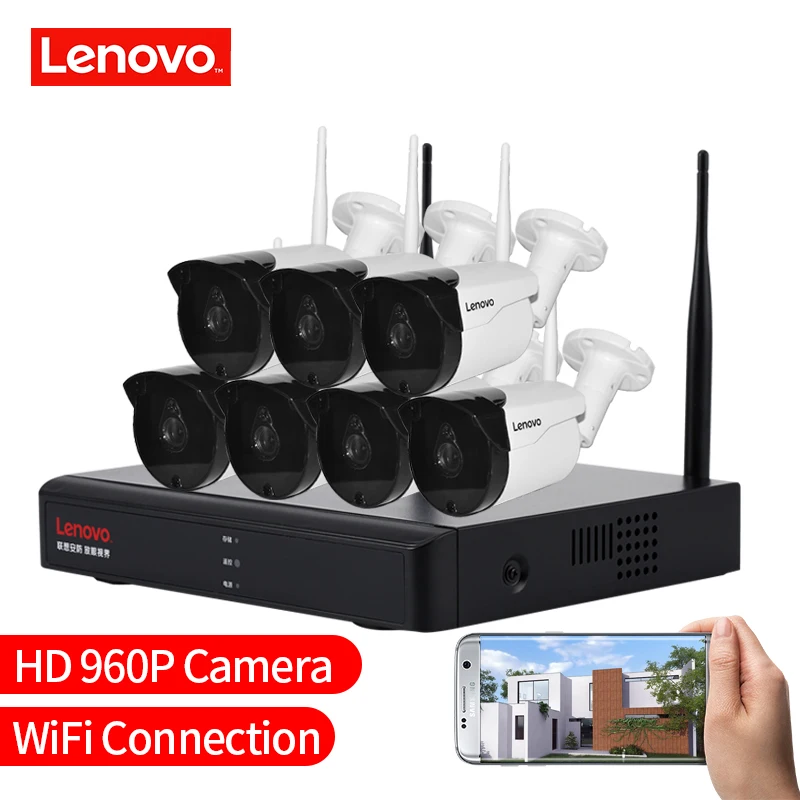 LENOVO 7CH массив HD беспроводная камера безопасности Система DVR комплект 960P WiFi