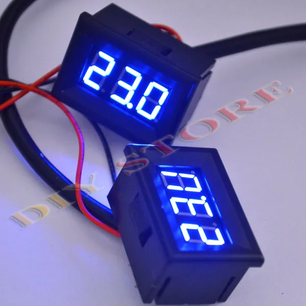 Цифровой термометр с синим светодиодным дисплеем и монитором температуры для