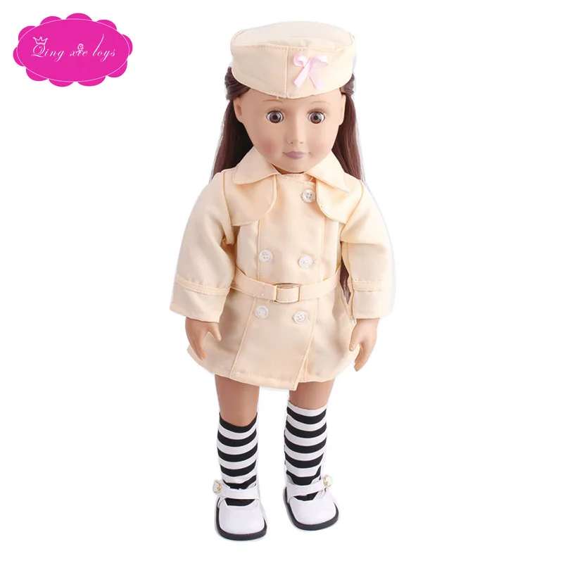 Doll clothes Red purple navy wind suit dress Hat fit 18 inch Girl dolls and 43 cm baby doll accessories c46-c51 | Игрушки и хобби
