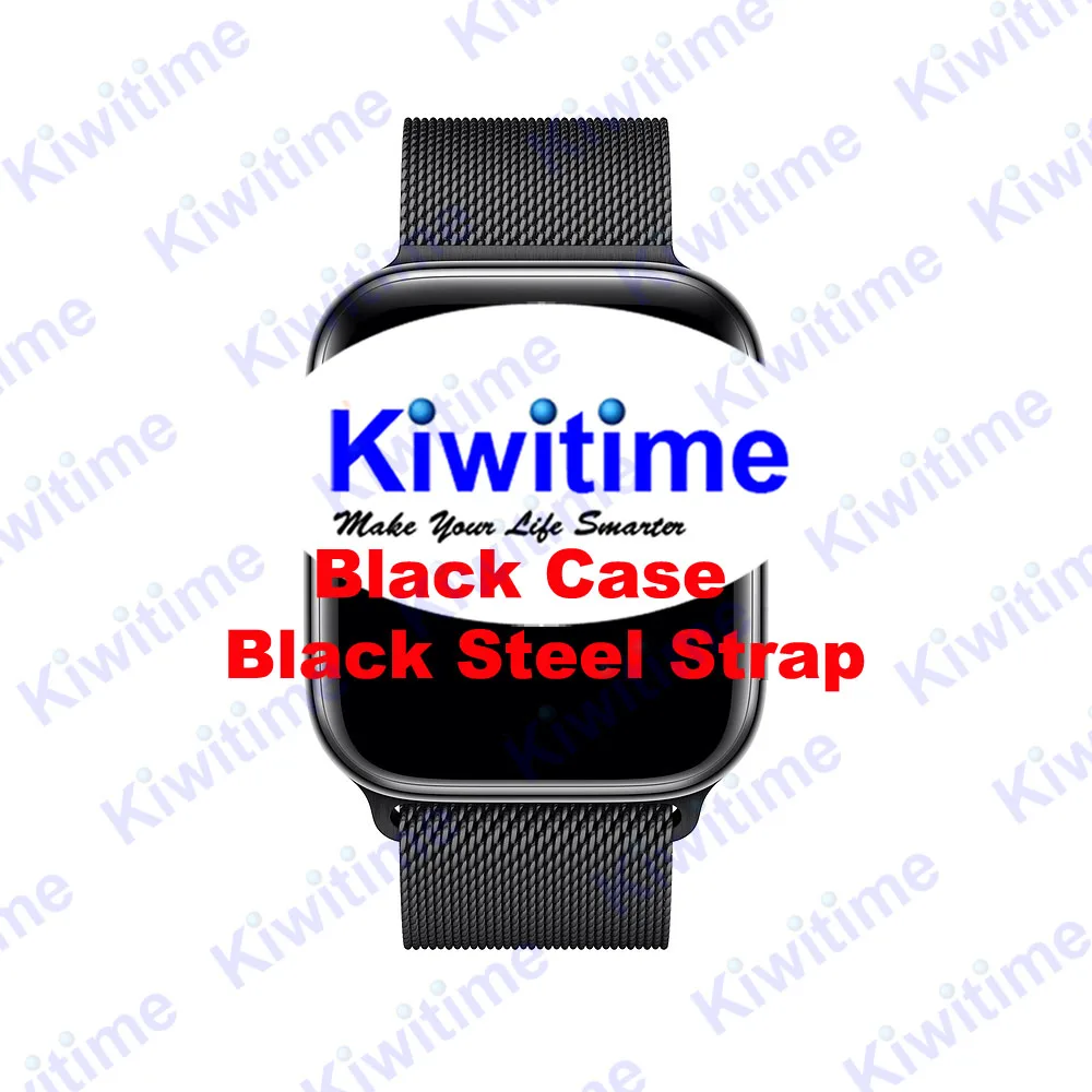 Black Milanes Strap KIWITIME IWO 9 IWO 10 умные часы 44 мм gps пульсометр шагомер движения трек умные часы для iPhone Android телефон не IWO 7 8 - Цвет: Black Milanes Strap
