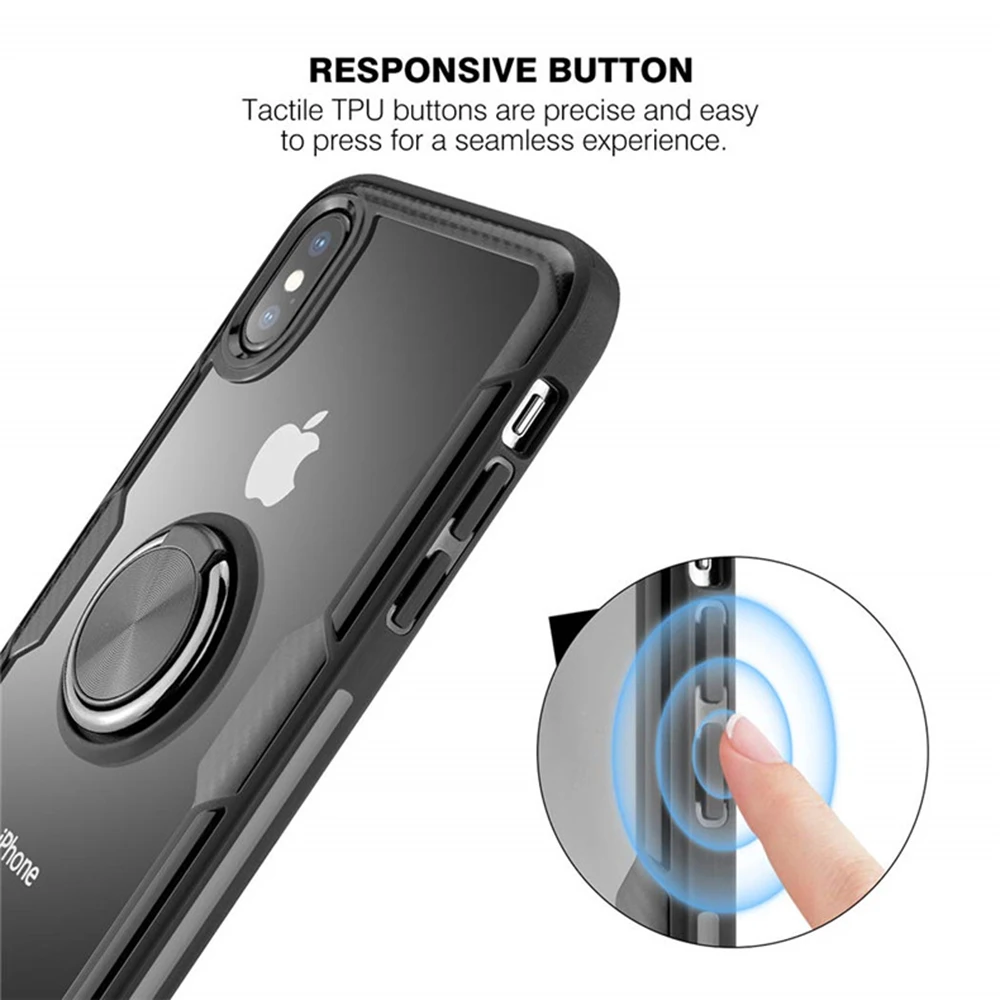 Для Apple iphone 11 Pro Max чехол подставка держатель магнитное кольцо чехол для телефона для iphone XS Max XR X iphone 11 Pro Чехол прозрачный противоударный чехол для iphone 7 8 6 6S Plus чехол s