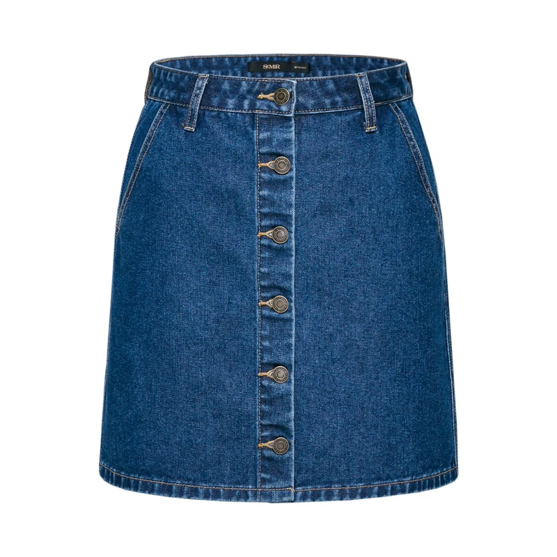 SEMIR Для женщин джинсовая юбка Мягкий хлопок с боковым карманом спереди застежка