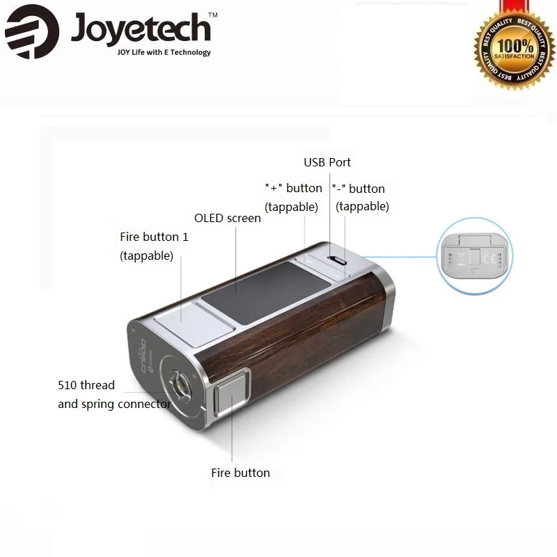 Оригинал Joyetech кубовидной коснитесь TC поле Mod 228 Вт Vape моды подходит для удаленно