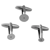 6pcs no fade 6mm 8mm 10mm stainless steel flat pointed light surface gemstone base cufflinks clothing accessories