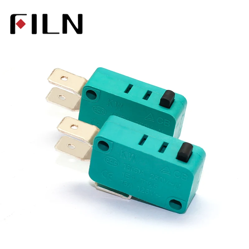 

High quality Limit Switch 6.3 connector terminal 1no nc All New 5A 250VAC green Micro Switch