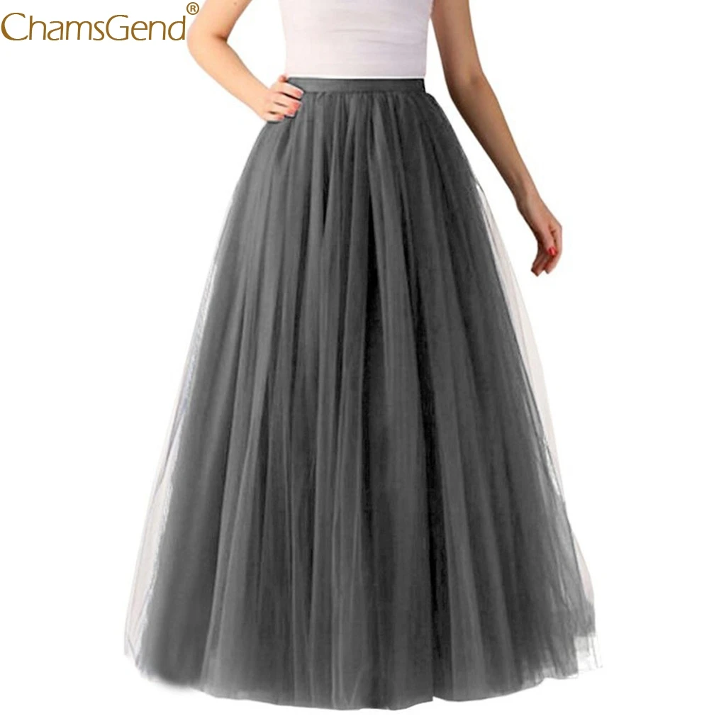 High Waist Long Skirts For Women Maxi Skirt Womens Tulle Pleated Gauze Princess Mesh Polyester Denim Jul | Женская одежда