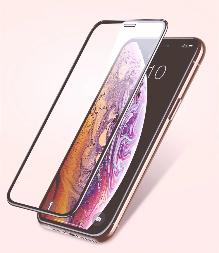 9D полное покрытие закаленное стекло для iPhone X XR XS MAX стеклянная пленка iphone XSMAX