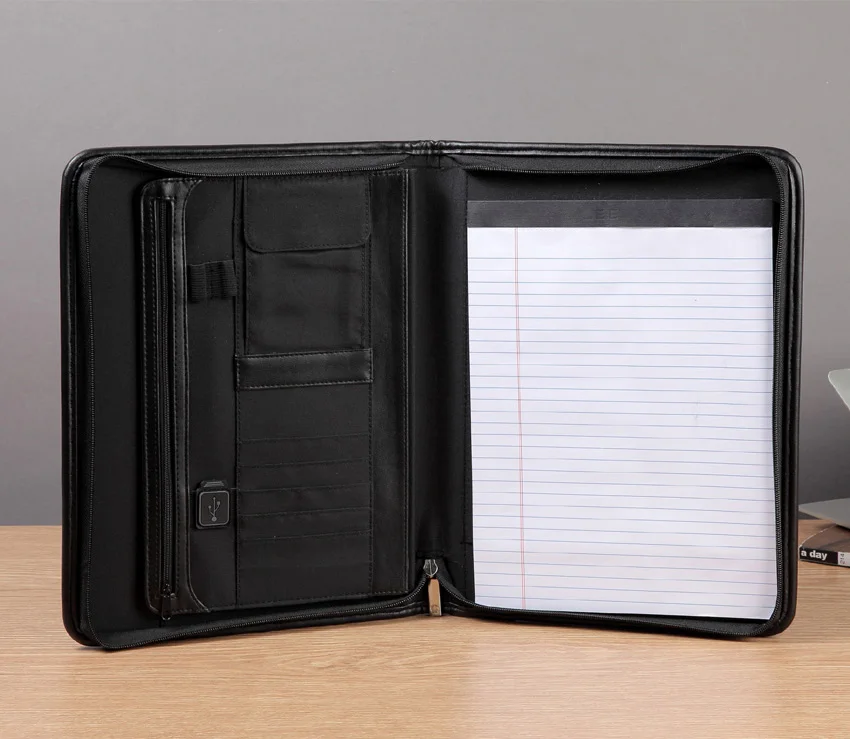 Сумка деловая папка для документов А4 чехол книжка портфель на молнии с USB ручкой