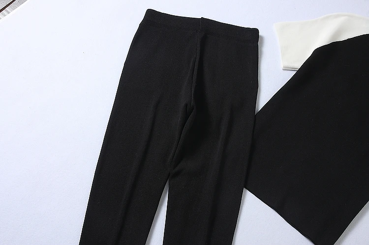 ALPHALMODA, модный летний свитер с аппликацией букв, топы+ штаны с цветочным принтом, женские вязаные костюмы из 2 предметов, стильные милые комплекты