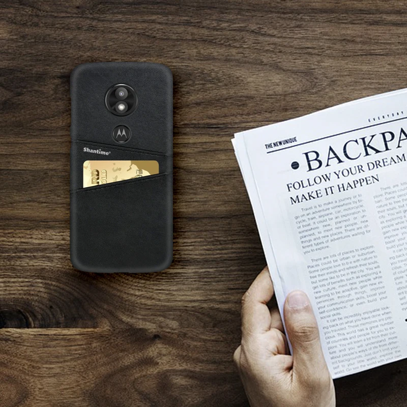 Роскошный винтажный кожаный чехол для Motorola Moto G7 Play телефона слот карты питания из