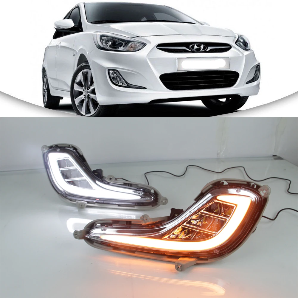 DRL для Hyundai Accent 2012 2013 Светодиодный светильник дневного света противотуманная