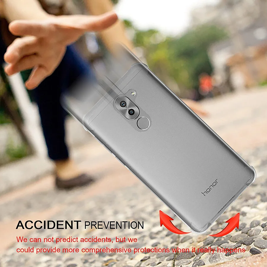 Shockproof Soft TPU Case for Huawei P Smart Cover Silicone Enjoy 7S Dual Transparent Protective Back |