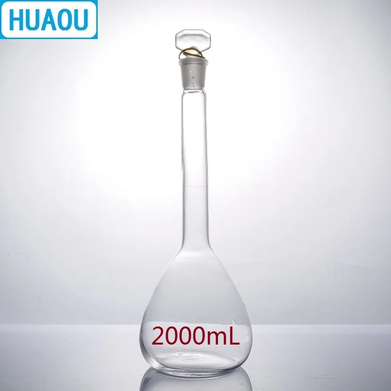 Мерная колба HUAOU 2000 мл класс А нейтральное стекло с одной градиентной отметкой и