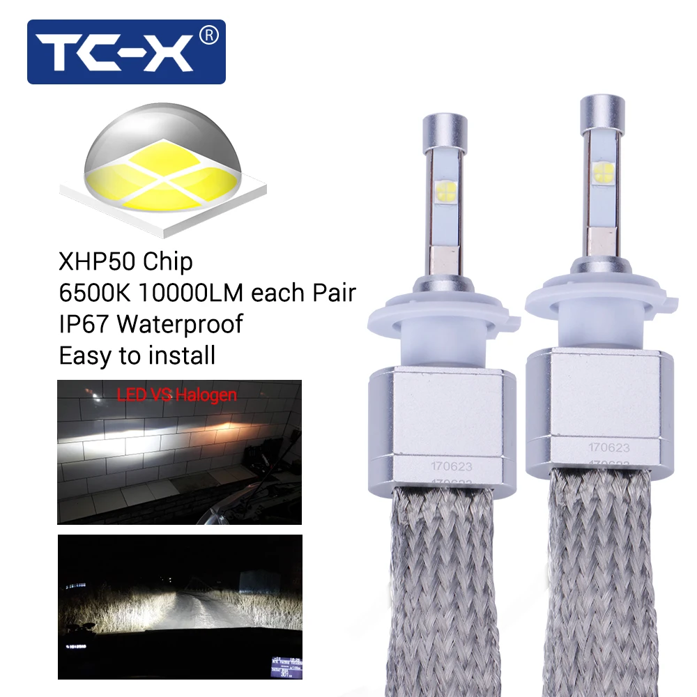 TC-X супер яркий 80 Вт 8000Lm автомобиля светодиодные фары Conversion Kit H7 H11 H4 Hi/низкая с