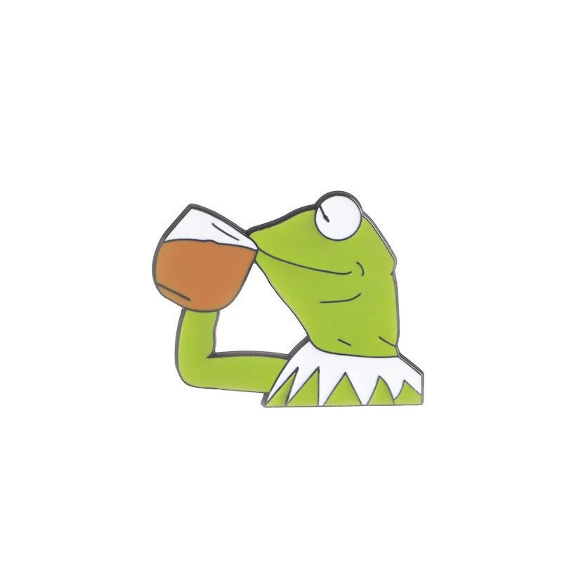 style-2 Pepe the frog Brooch sad weird expression Enamel pin feeling bad man Good man lapel badge popular Culture frog Brooches jewelry - Окраска металла: style-2