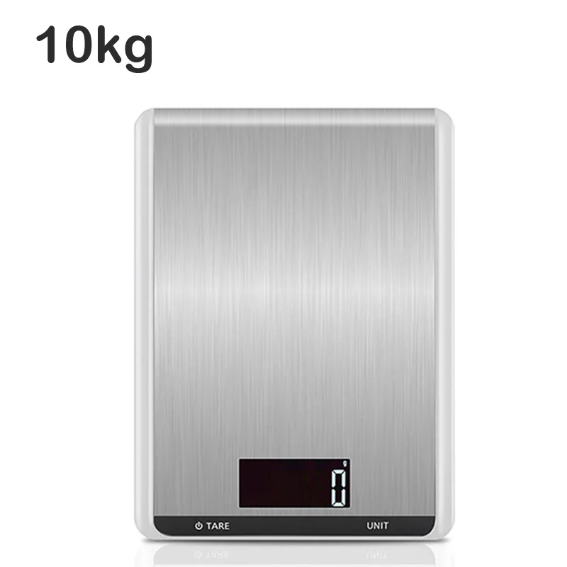 10kg-white Цифровые кухонные весы на платформе из нержавеющей стали, электронные кухонные весы с сенсорной кнопкой, профессиональные измерительные инструменты с ЖК-дисплеем - Цвет: 10kg-white