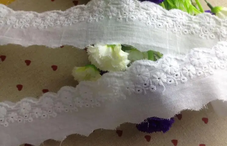 3 метра 5 см чисто белый винтажный хлопок кружевная ткань отделка для DIY ручной