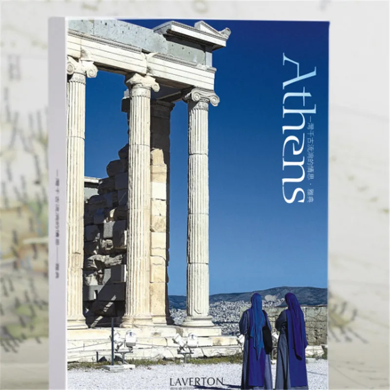 Athens 60 шт./кор. пейзаж кулон HD открытки Сообщение канцелярские подарки на день рождения украшение поздравительных открыток памятная Почтовая открытка - Цвет: Athens