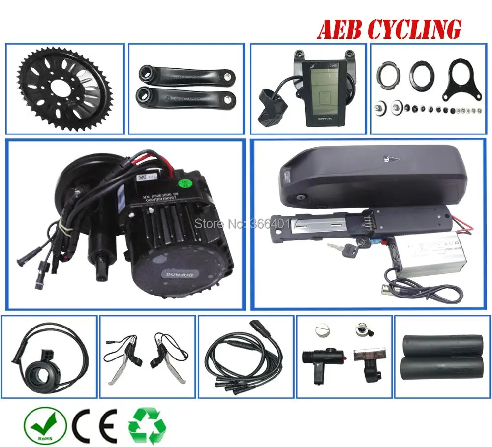 Бесплатная доставка Bafang BBS-HD 48 в 1000 Вт Середина Привода Мотор наборы с USB Hailong В 16Ah