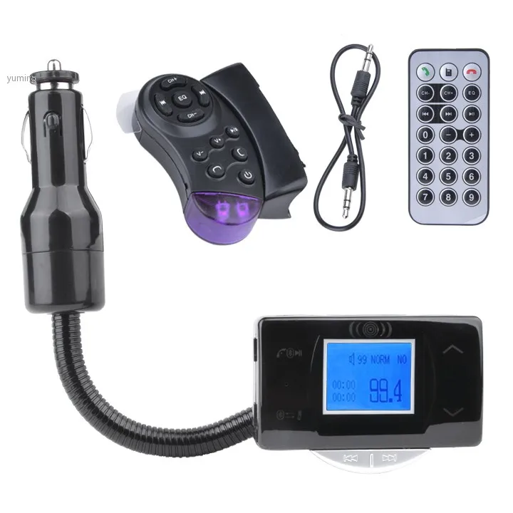 Оптовая продажа LCD 1.5 дюймов Bluetooth Handsfree Car Kit FM передатчик рулевого - Цена: 1831.72