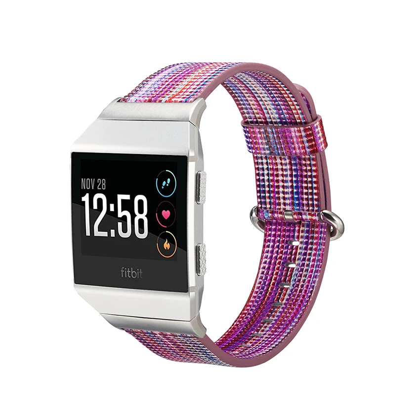 Умные аксессуары для Fitbit ионные ремешки кожаный Радужный ремешок сменные