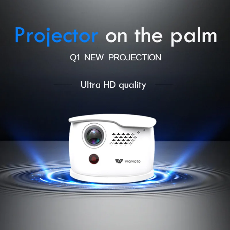 WOWOTO Мини проектор 854*480 разрешение Android Wi Fi Bluetooth LED Портативный HD домашний