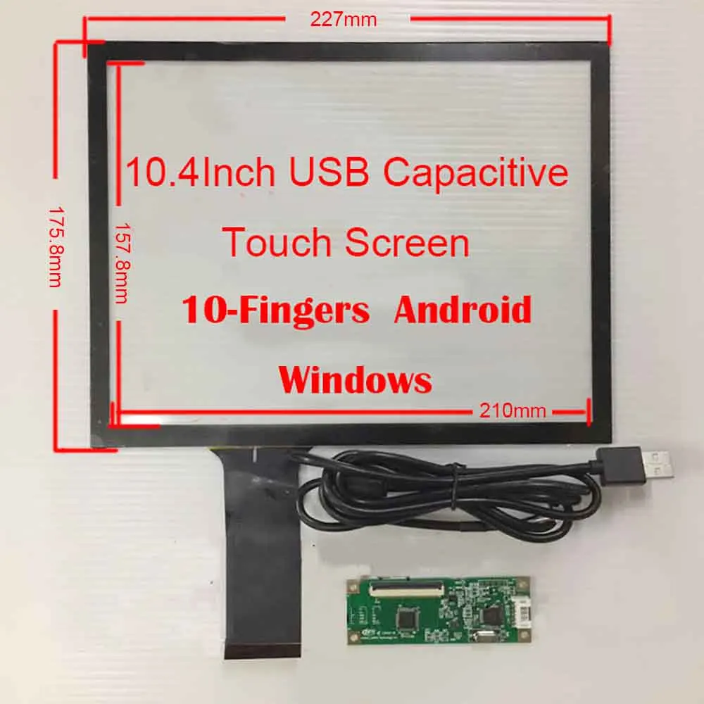 10 4 дюймов USB интерфейс емкостный сенсорный экран Поддержка WIN7 WIN8 WIN10 Raspberry Pi Android
