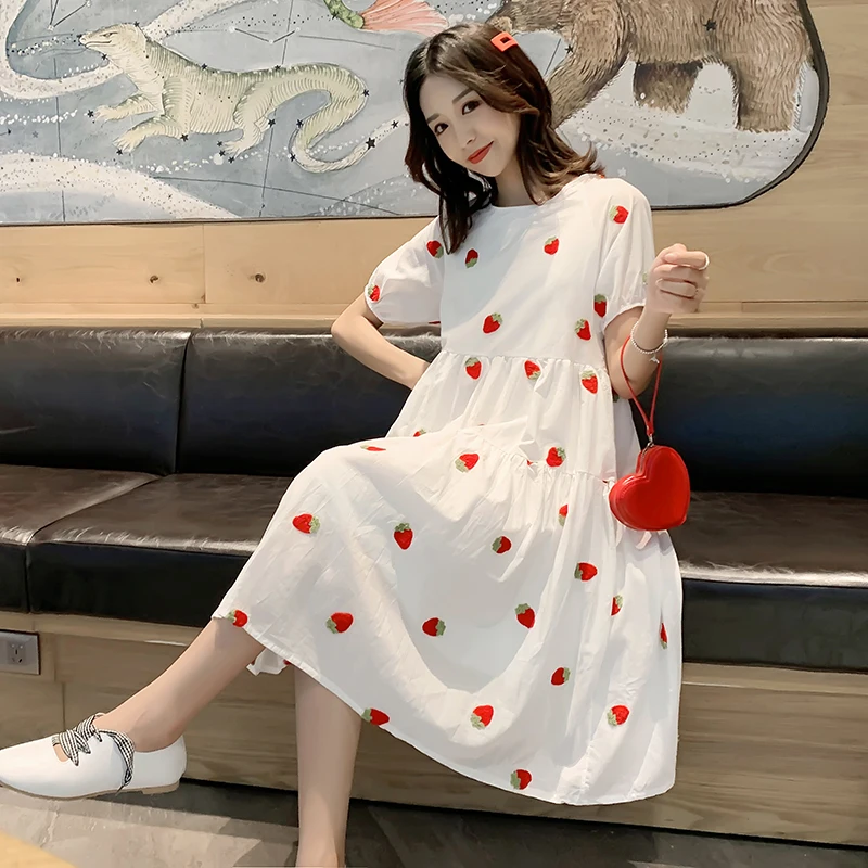 Платье для беременных женщин Летнее повседневное свободное платье большого