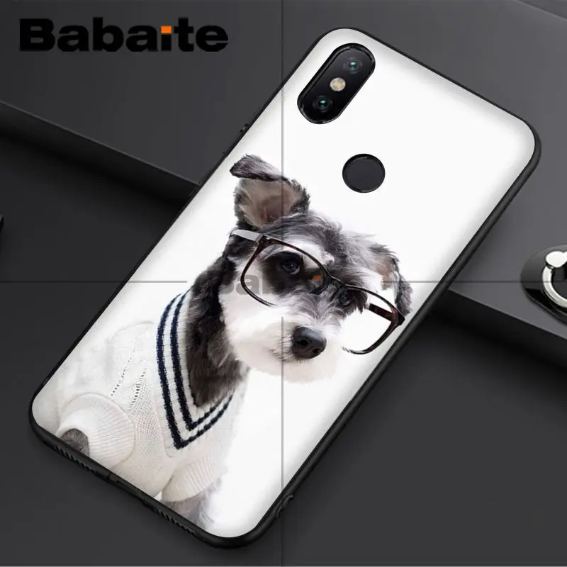 Babaite миниатюрный черный чехол для сотового телефона с щенком шнауцера redmi 5plus 5A 6pro