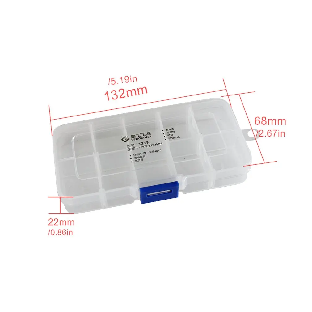 1218 Plastic Tool Box Transparent Toolbox Electronic Components Screw Storage Parts Boxes | Инструменты