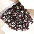 #2058NoHF SS20 Аметист цвет Посеребренные стразы без горячей фиксации Стразы с плоским основанием