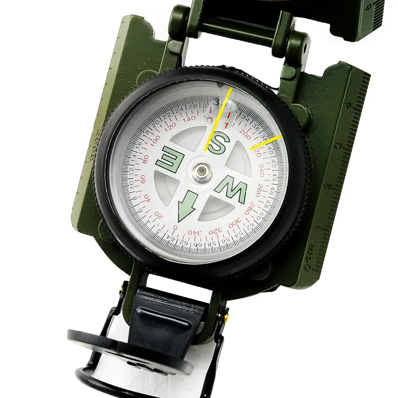 Lensatic Компас Военный Кемпинг Туризм армейский Стиль выживания марширование