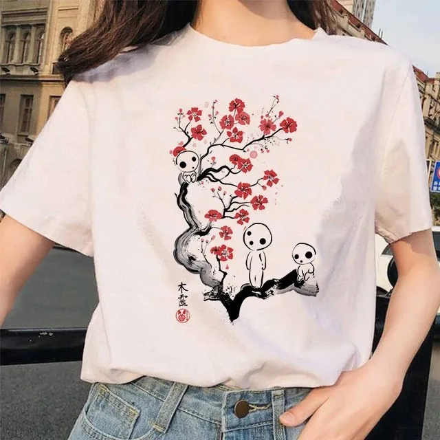Футболка Totoro Spirit Out Хаяо Миядзаки из мультфильма Studio Ghibli femme женская футболка с японским аниме, женская одежда с аниме - Цвет: 20