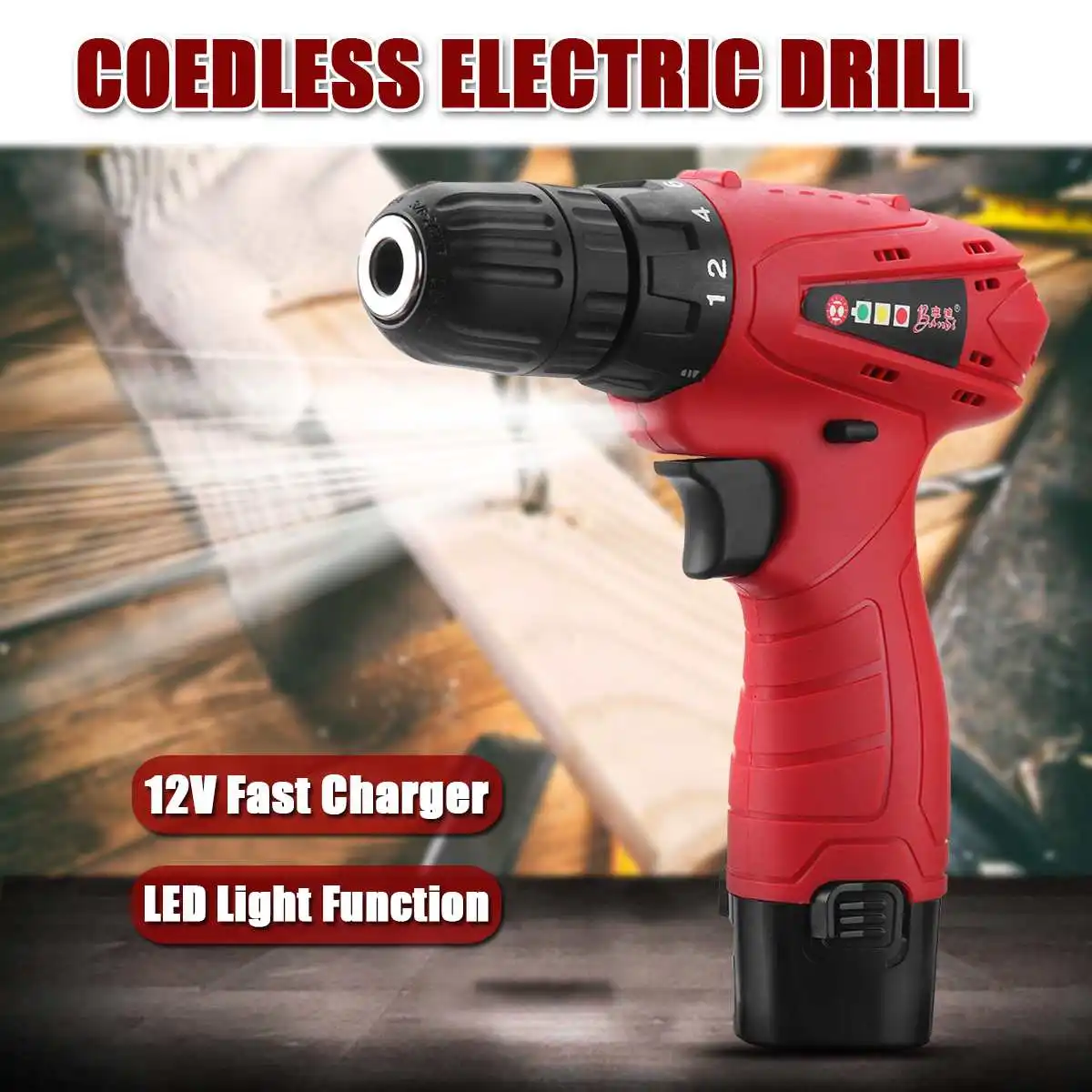 DC12V Cordless Electric Screwdriver Power Screw Driver Drill Tools 1 Battery 1 Charger EU Plug