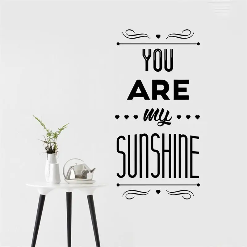 You are my sunshine Love Наклейка на стену с цитатами домашний декор плакат спальня