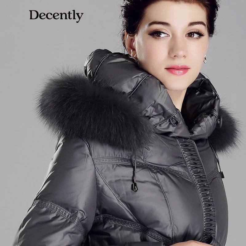 Decently 2017 Новинка женское пальто зимняя куртка женщины парка лиса Мех Пуховик