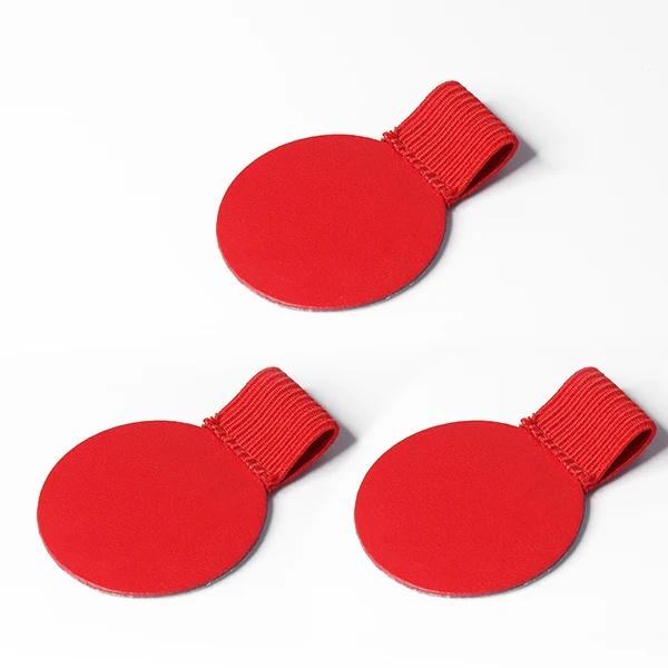 Round Red 3 шт./лот Climemo фирменный зажим для ручек, держатель для ручек из искусственной кожи, самоклеящийся карандаш, эластичная петля для блокнотов, журналов, клипбордов - Цвет: Round Red