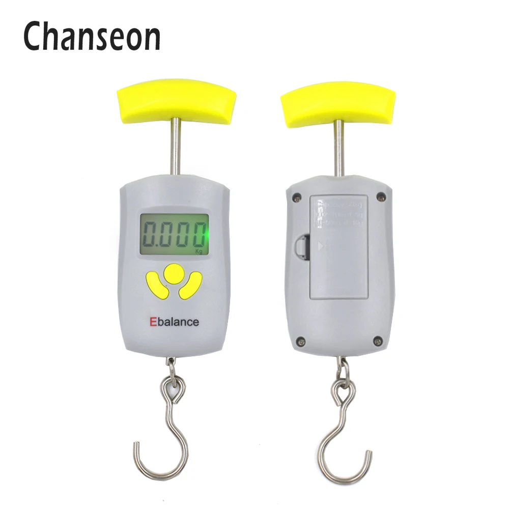 Chanseon 50 кг/110 фунтов цифровые весы для багажа рыбалки с ЖК-дисплеем из нержавеющей