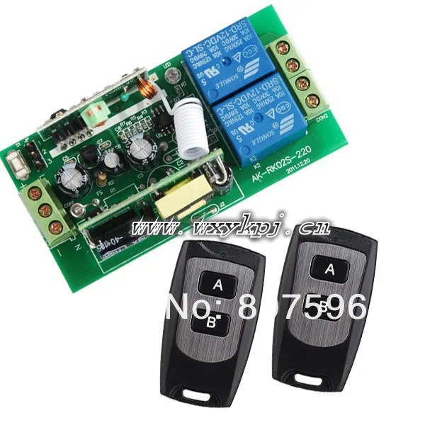 Бесплатная доставка Высокое Мощность AC110V 220V 10A 2 канала AC85 250V RF 433 МГц 315