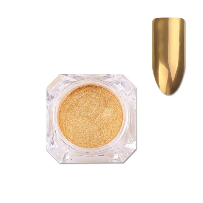 Golden LadyMisty волшебное зеркало красочный блеск для ногтей Золотой Серебряный 2 цвета искусство голографический Маникюр украшение ногтей порошок пыль блеск - Цвет: Golden