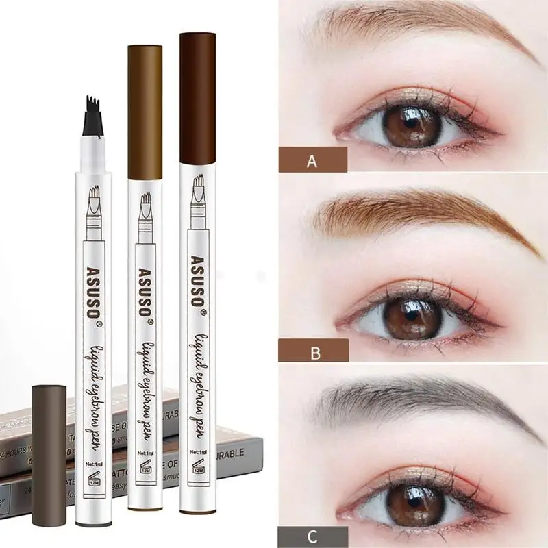 Карандаш для бровей Microblading тату ручка водостойкий макияж глаз 3 цвета простой в