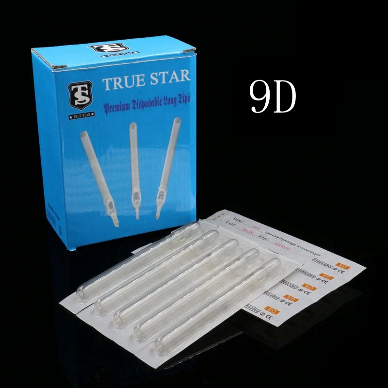

50PCS 9D True Star Tattoo Tip Clear Long Disposable Tips 108mm needles tip For tattoo needles Free Shipping