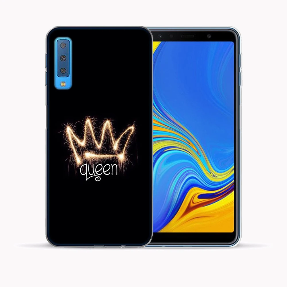 Мягкий чехол из ТПУ для Samsung Galaxy A7 2018 A750 SM A750F/DS A750FN/DS прозрачный силиконовый Crown Queen