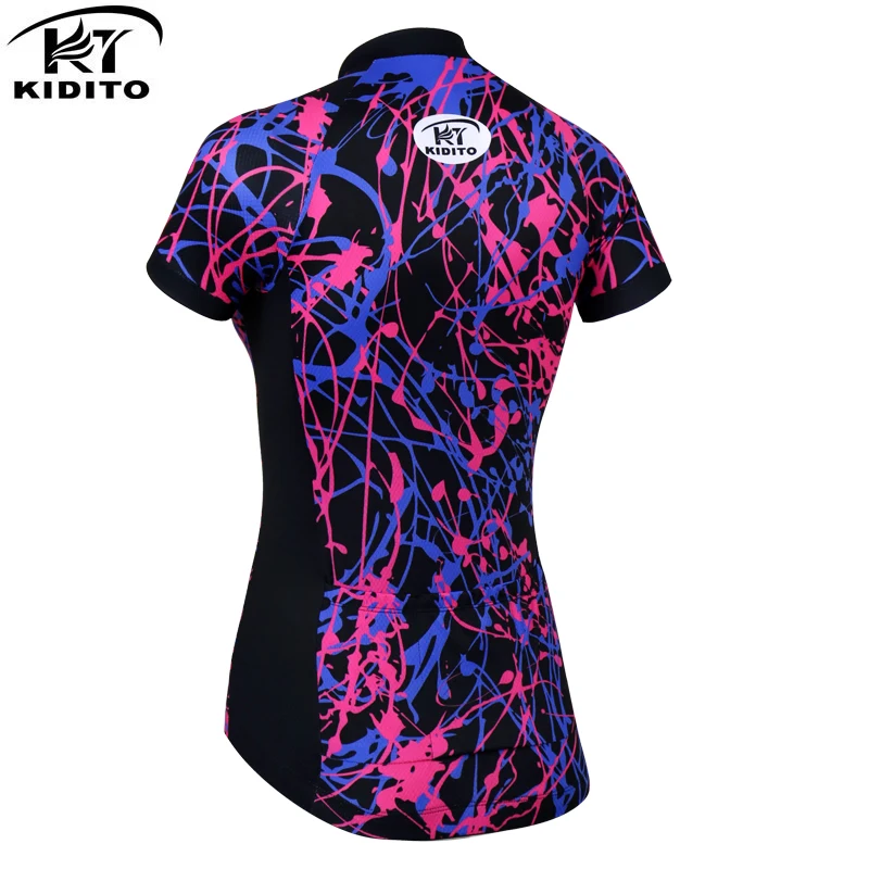 KIDITOKT Женская велосипедная футболка быстросохнущая короткий рукав одежда