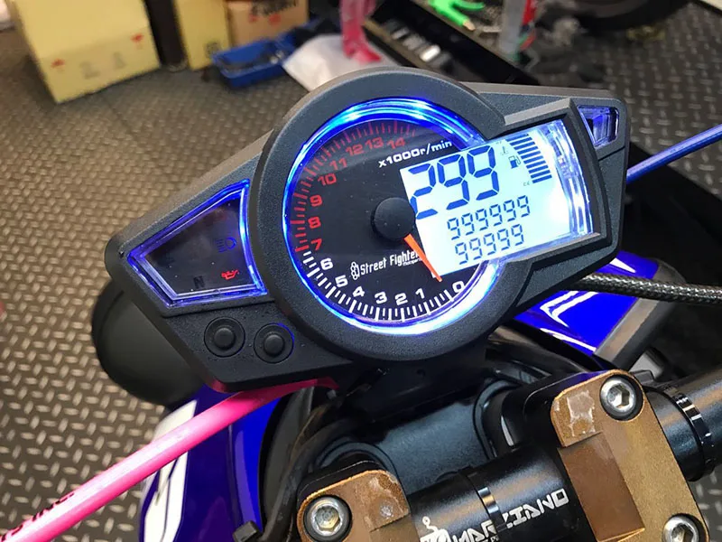 TKOSM 12 В DC MPH/KMH мотоцикл ЖК цифровой одометр Speedo метр Тахометр инструменты подсветка Регулировка 11000 14000 22000 об/мин
