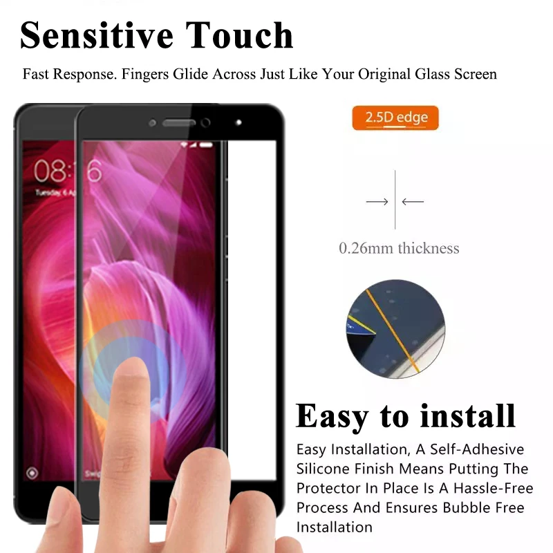 Защитное стекло для Xiaomi Redmi 4x Ksiomi 4a закаленное защитное экрана Note 4 защитная