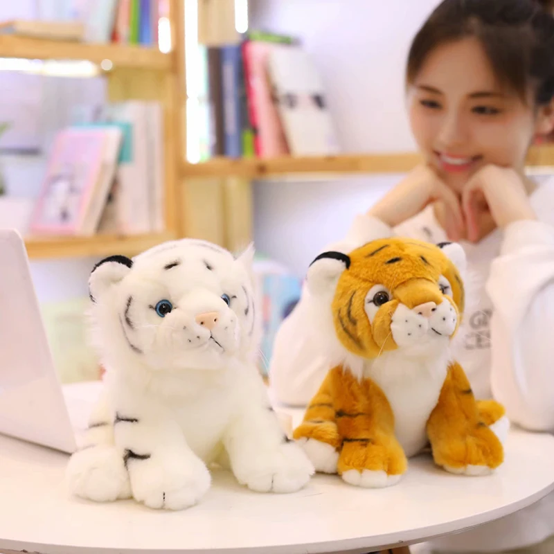 Милые плюшевые игрушки 12 22 см милые Тигры имитация белых и желтых тигров мягкие