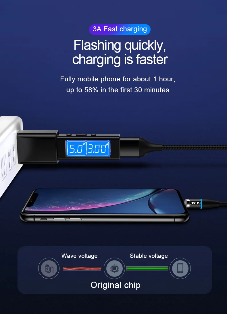 Магнитный кабель usb type-C для samsung Xiaomi Redmi Note 7 K20 Oneplus 6 t, быстрая зарядка USB C, кабель usbc для мобильного телефона